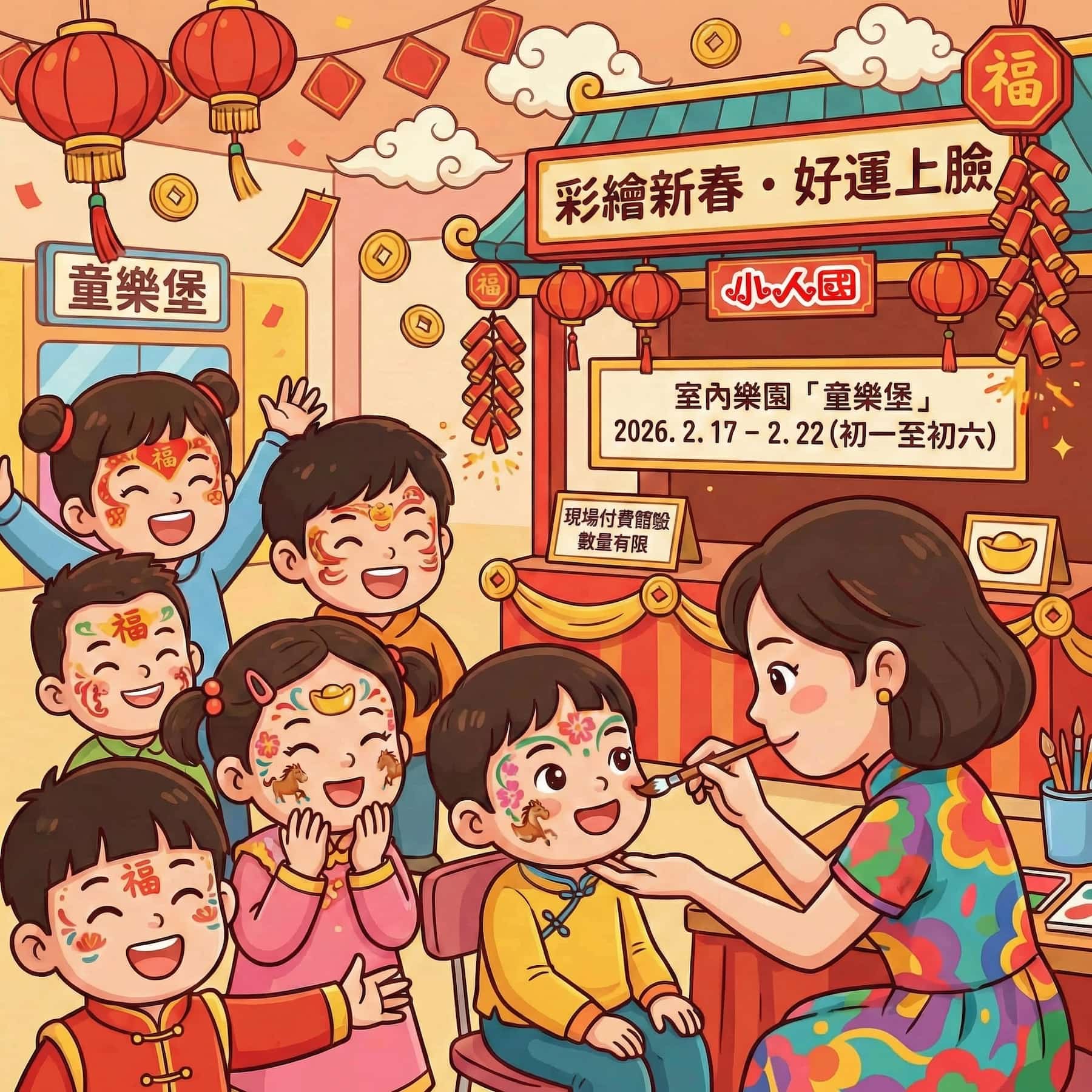 第四發活動圖片：新春臉部彩繪